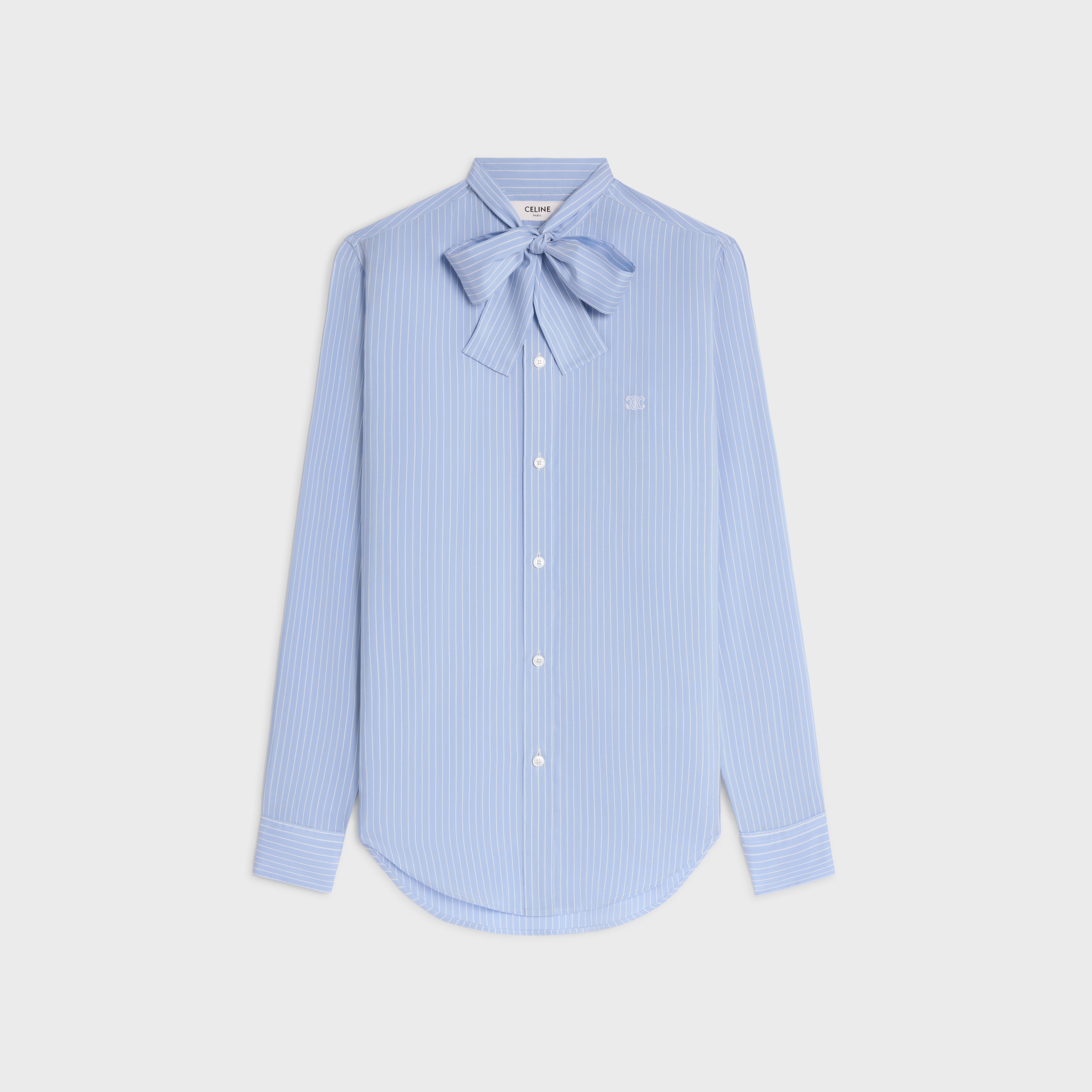 romy lavallière shirt in striped silk - 1