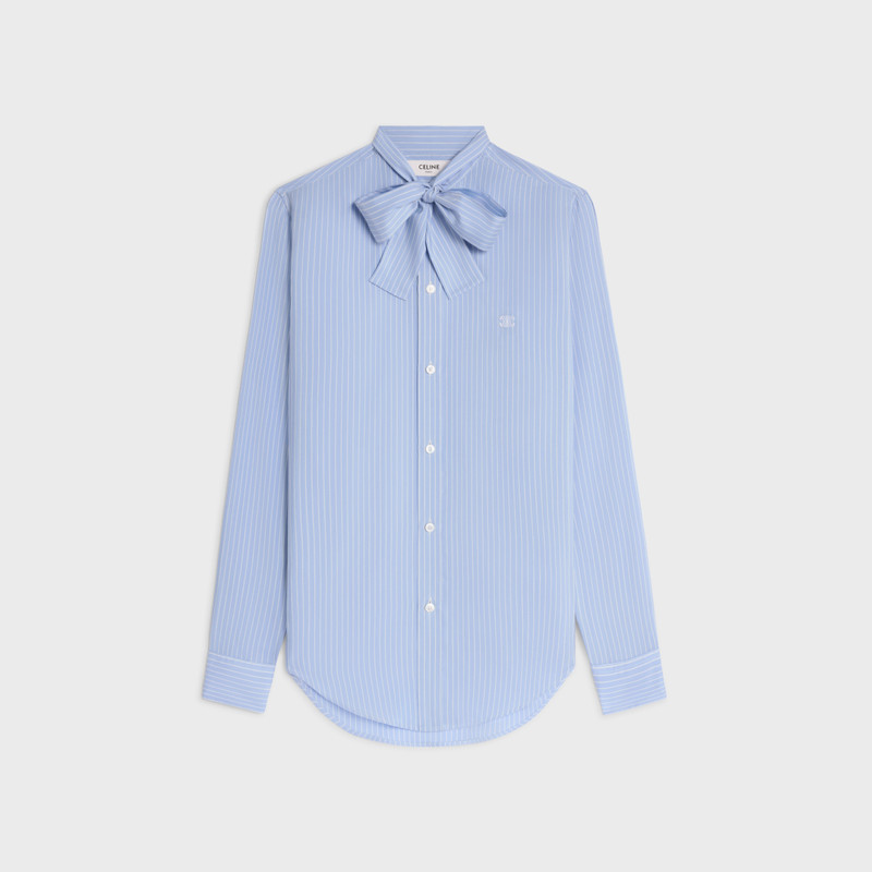 romy lavallière shirt in striped silk 1