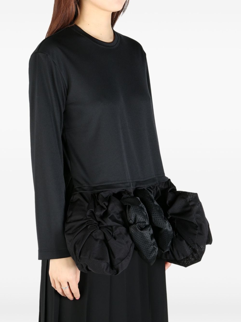 mesh-detailing blouse - 3