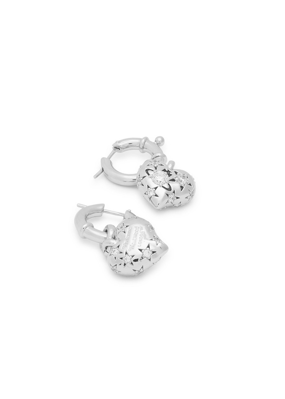 Vivienne Westwood Lee Heart Hoop Earrings - 3
