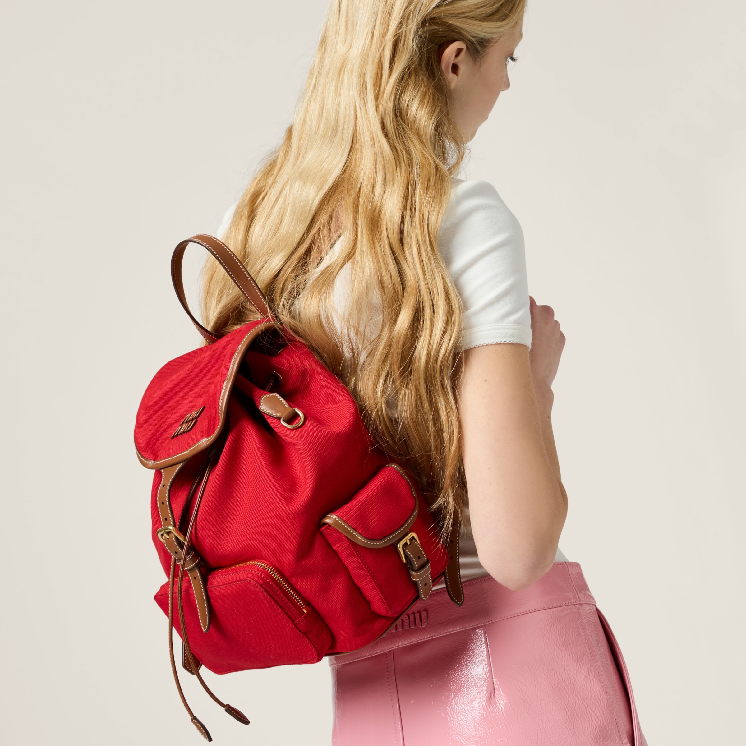 Canvas and leather backpack - 5