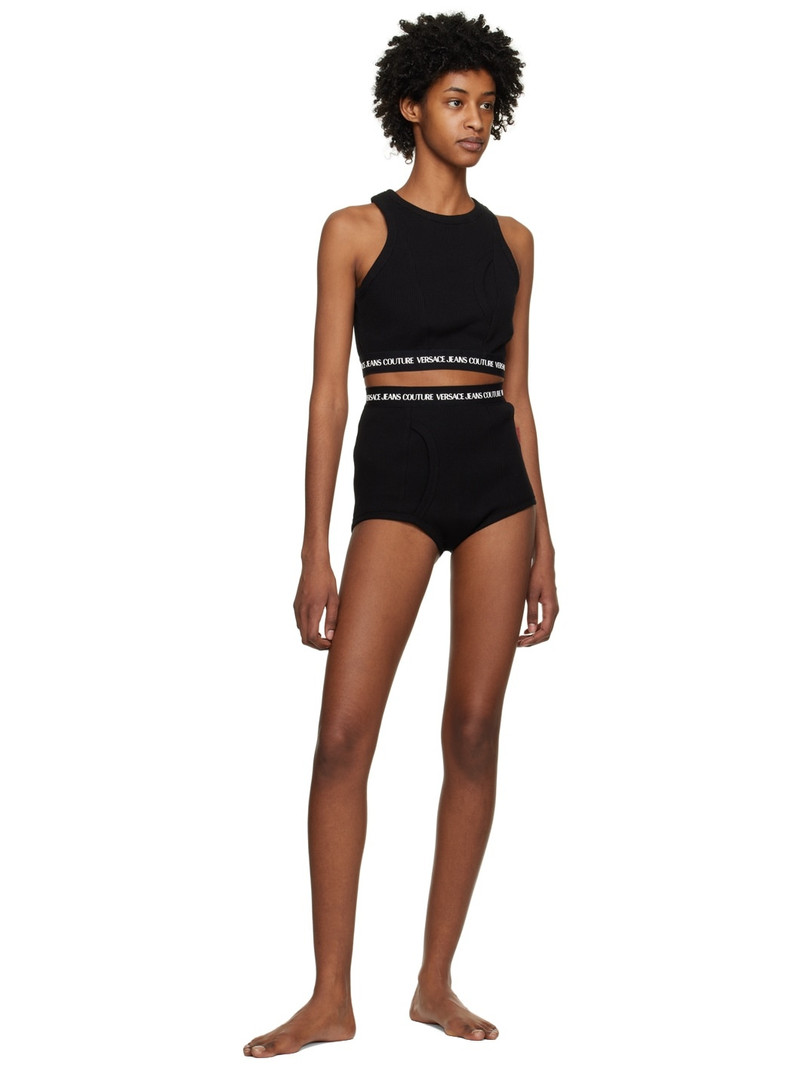 VERSACE JEANS COUTURE Black Bonded Shorts outlook
