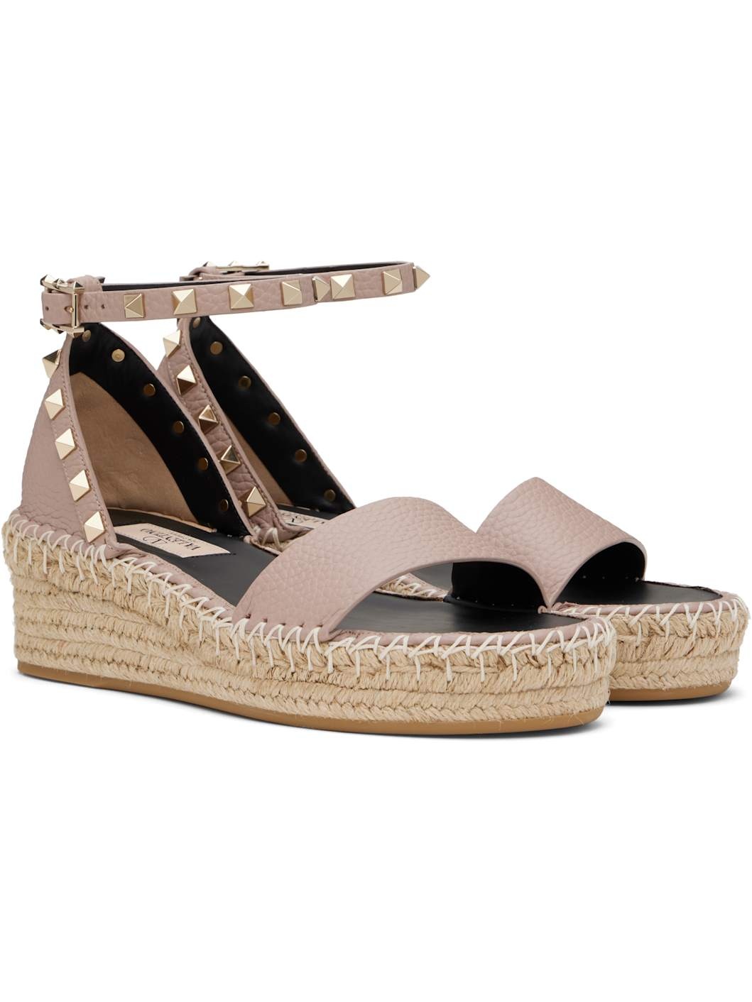 Taupe Double Rockstud Sandals - 4