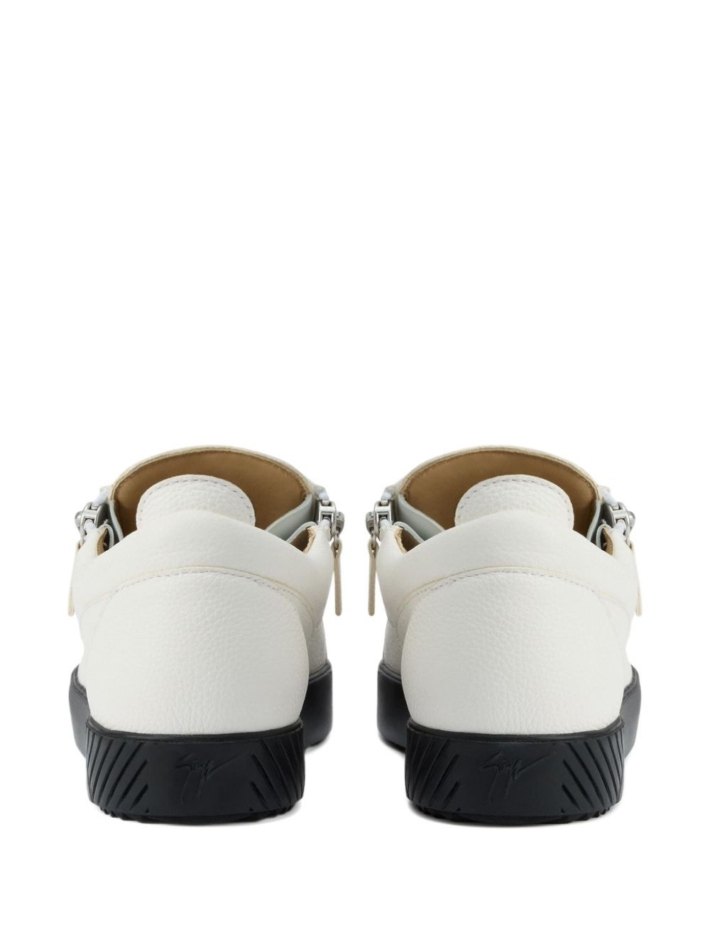 zip-detail leather low-top sneakers - 3