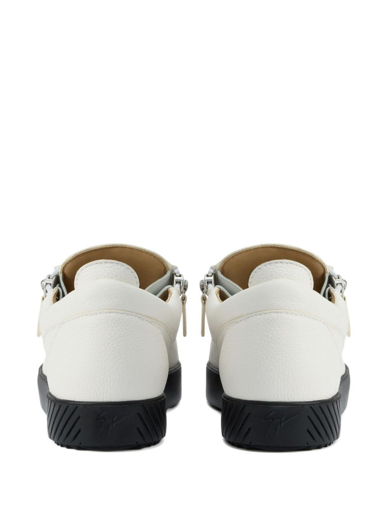 zip-detail leather low-top sneakers 3