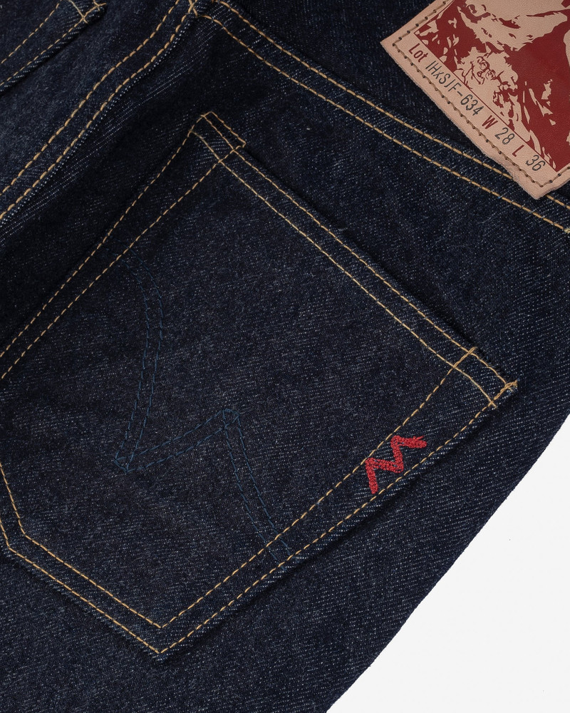IHXSJF-634 14OZ IRON HEART X SJF SELVEDGE DENIM STRAIGHT CUT JEANS - INDIGO 8