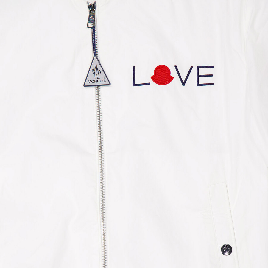 Moncler White Love Embroidery Bomber Jacket - 2