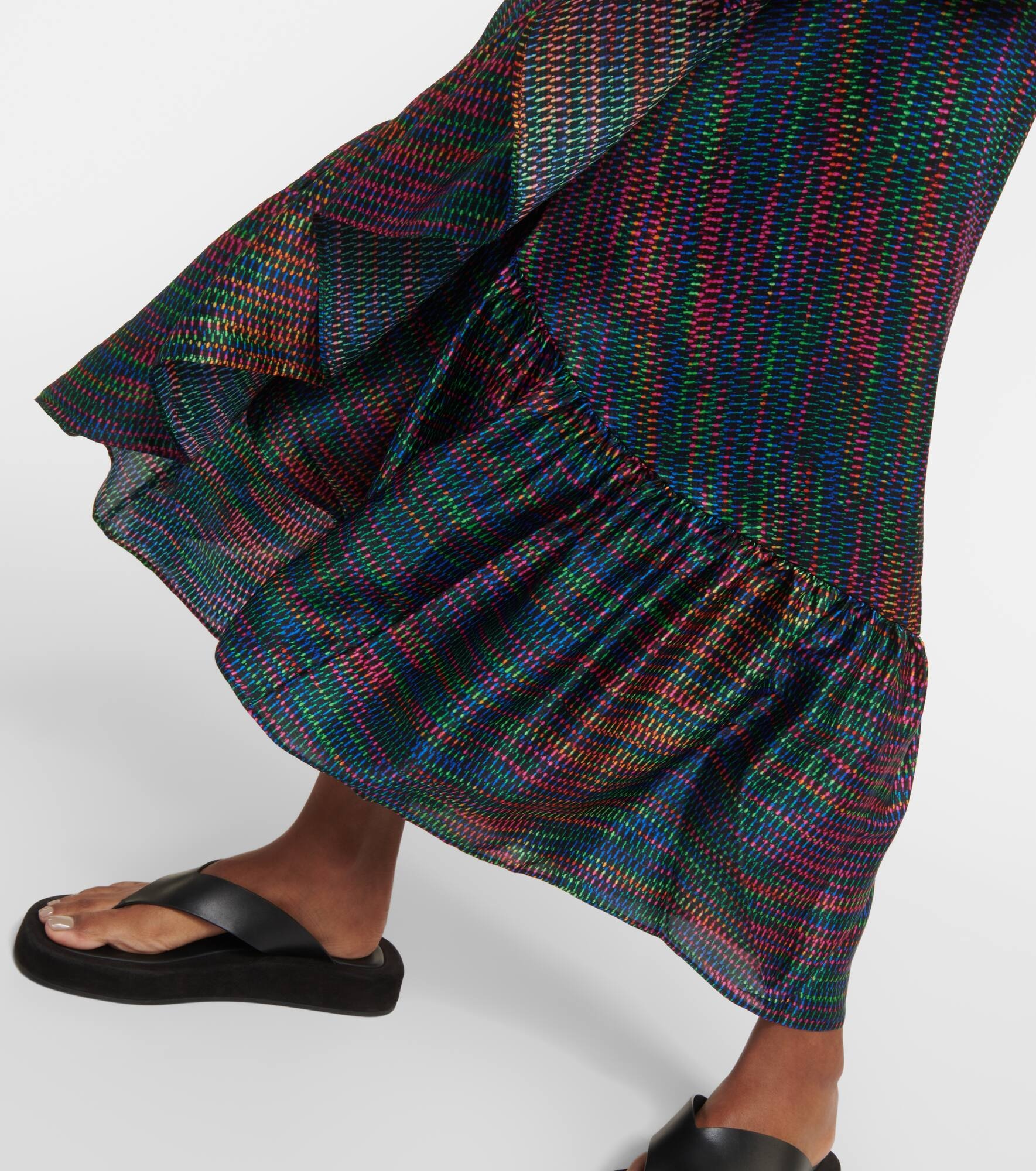 Néon printed silk satin wrap skirt - 5