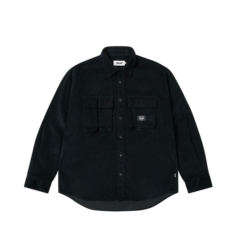 DOUBLE POCKET CORD OVERSHIRT BLACK 1