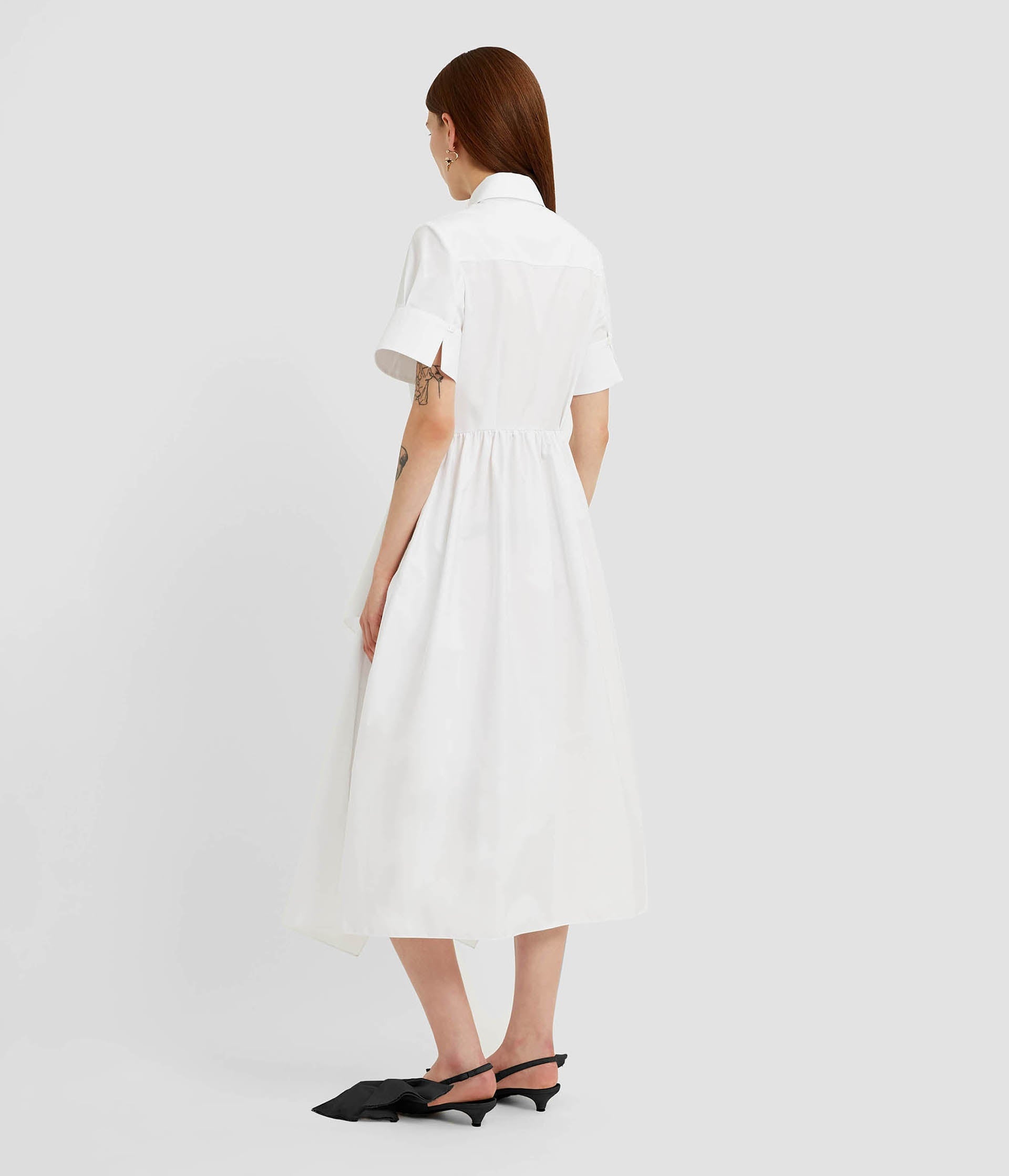 SHORT SLEEVE MIDI SHIRT DRESS - 2