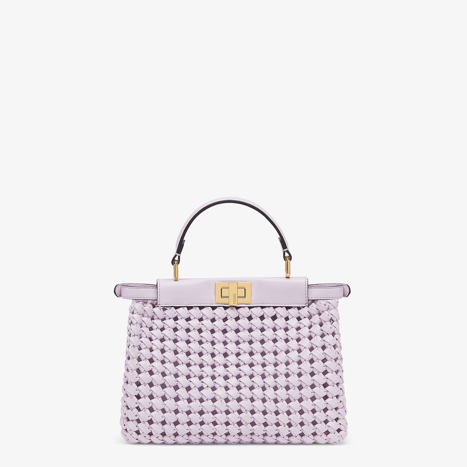 Lilac leather interlace bag - 4