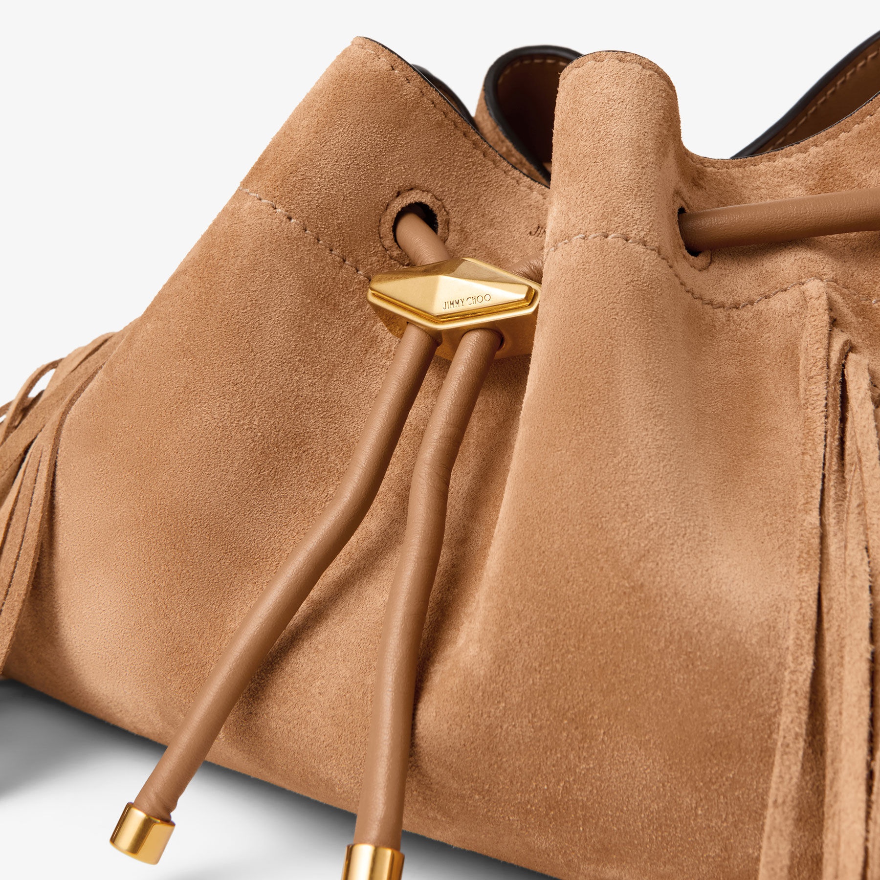 Cinch M
Toffee Suede Shoulder Bag With Fringes - 4