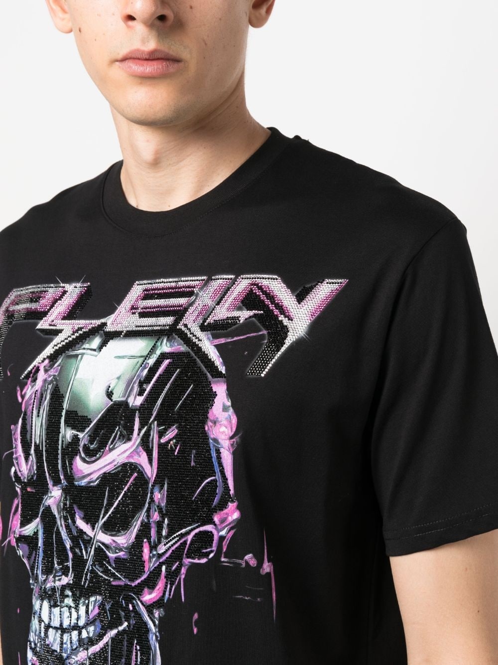 embellished-logo detail T-shirt - 5