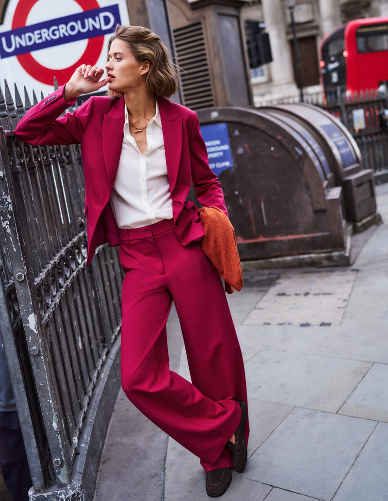 Marylebone Ponte Blazer-Pomegranate 6