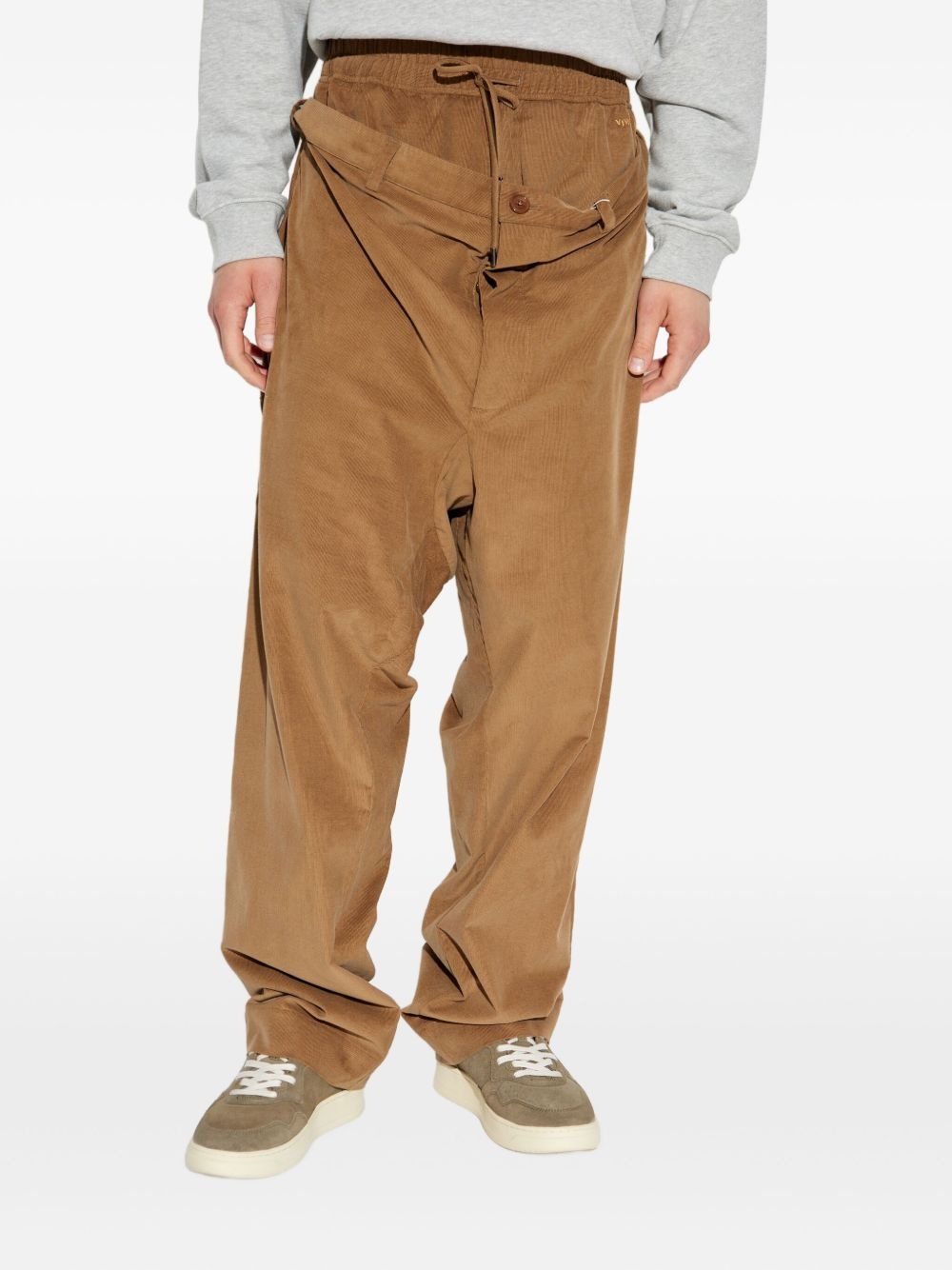 drawstring drop-crotch trousers - 3