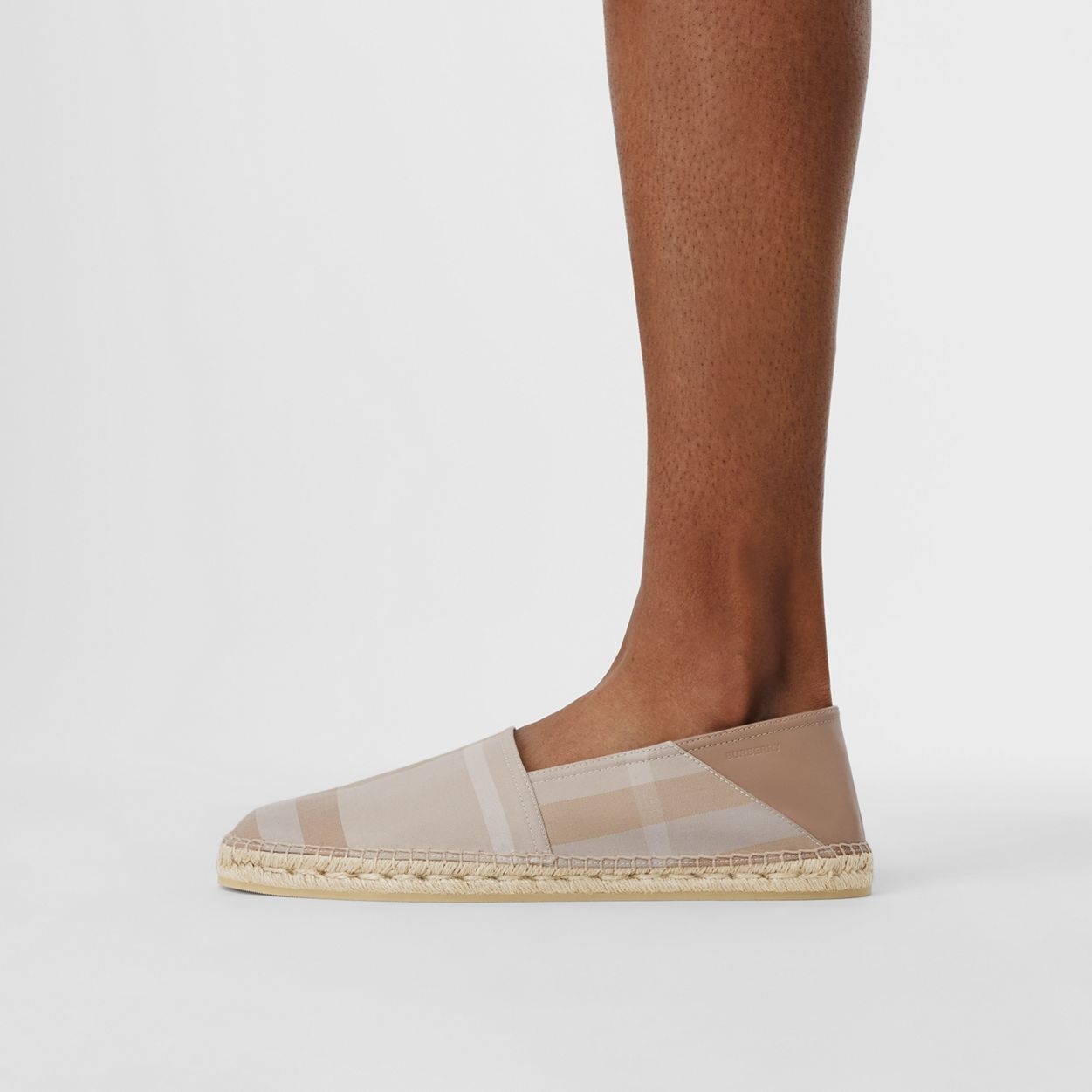 Check Cotton and Leather Espadrilles - 4