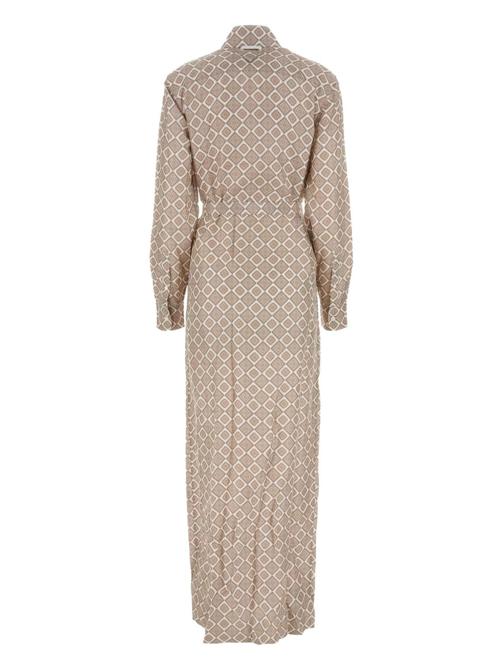 geometric-print maxi shirt dress - 2