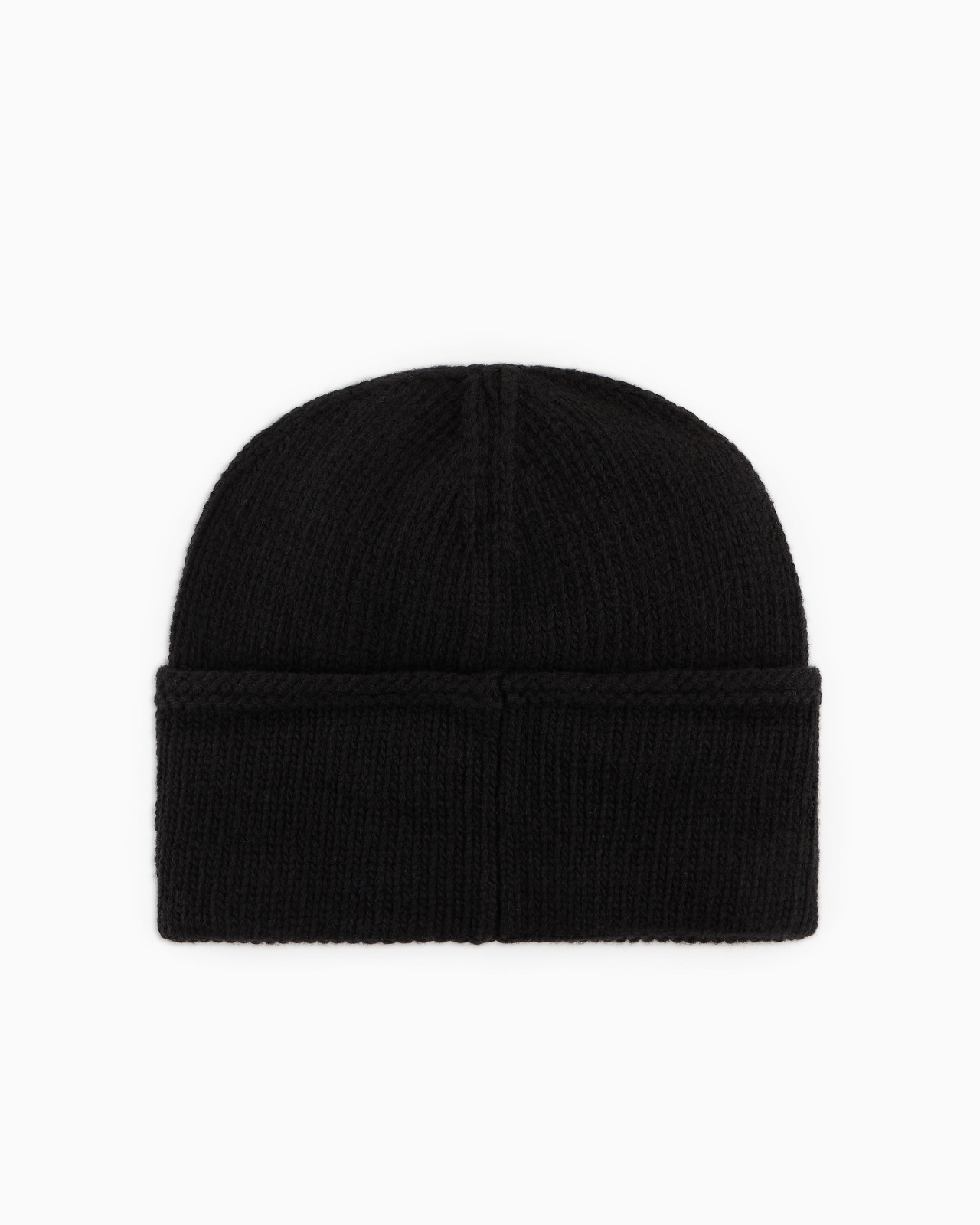 Ribbed wool beanie with EA signature embroidery - 2