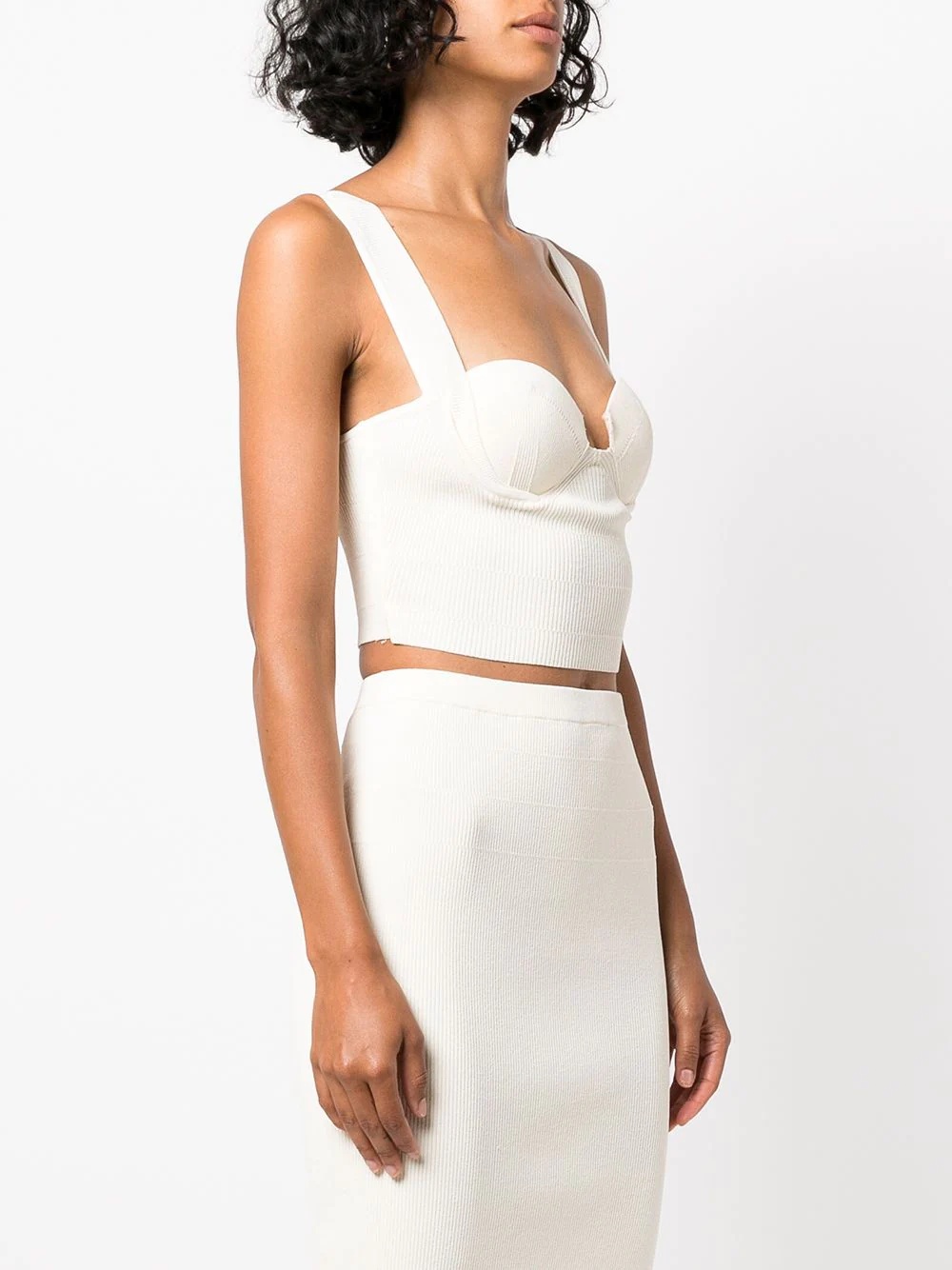 Nyneve ribbed-knit cropped top - 3