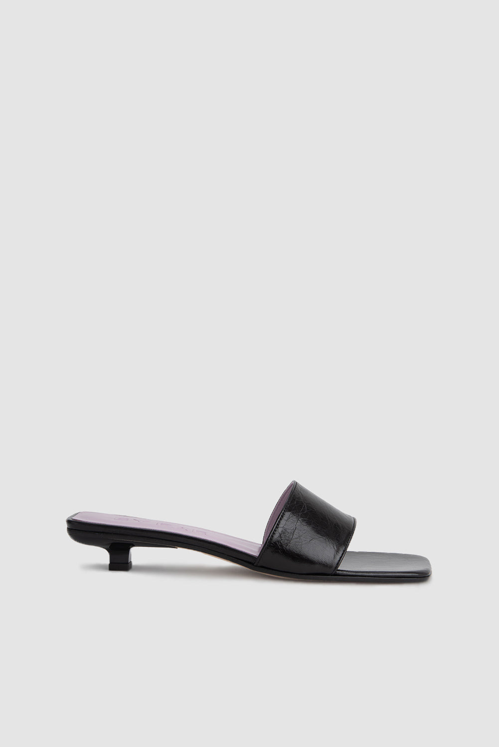 Ceni Black Creased Leather Slip-On - 1