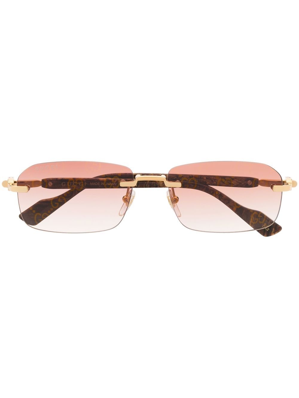 marbled rectangle-frame sunglasses - 1