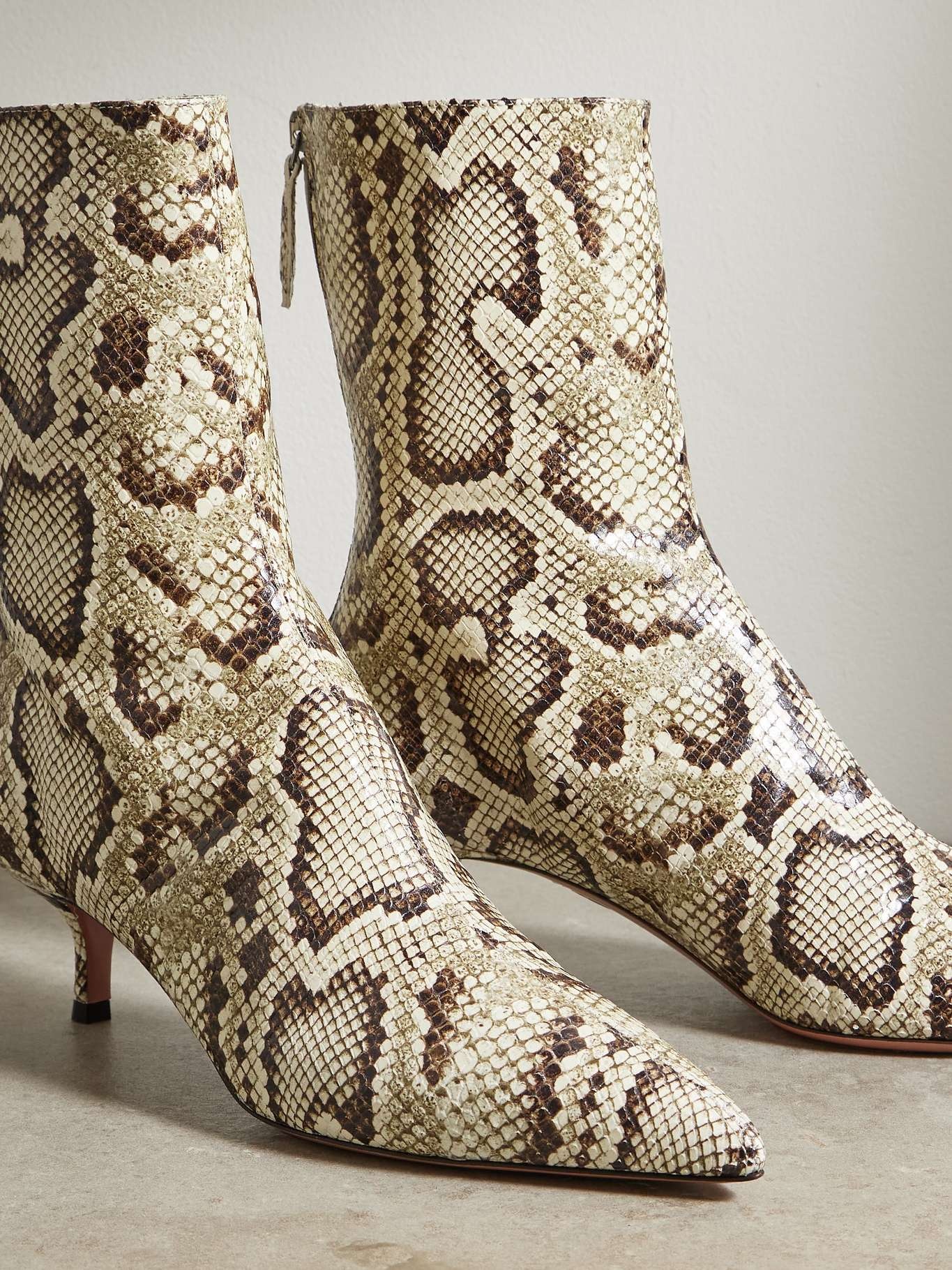 Montmartre 50 snake-effect leather ankle boots - 4