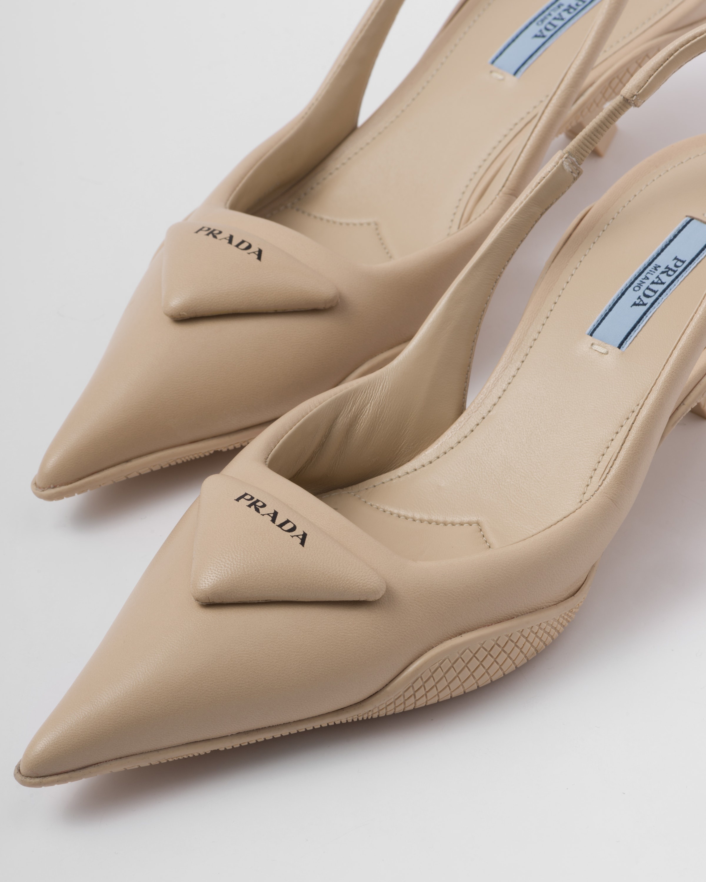 Soft padded leather slingback pumps - 6