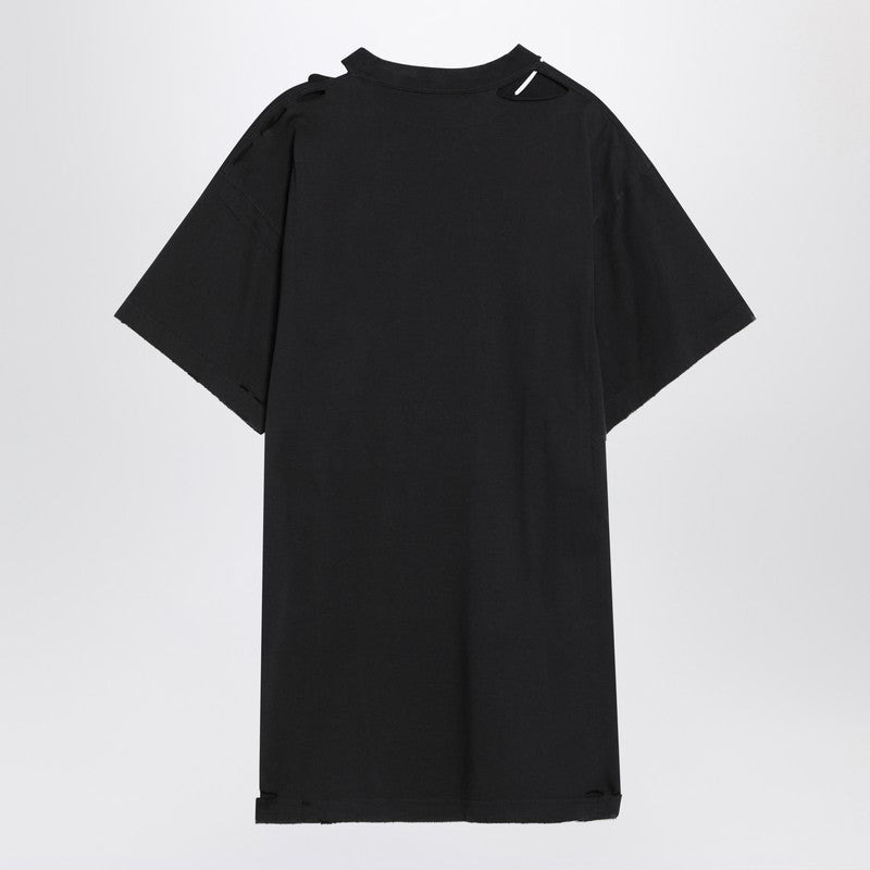 Balenciaga Optical Black Oversized T-Shirt Women - 4