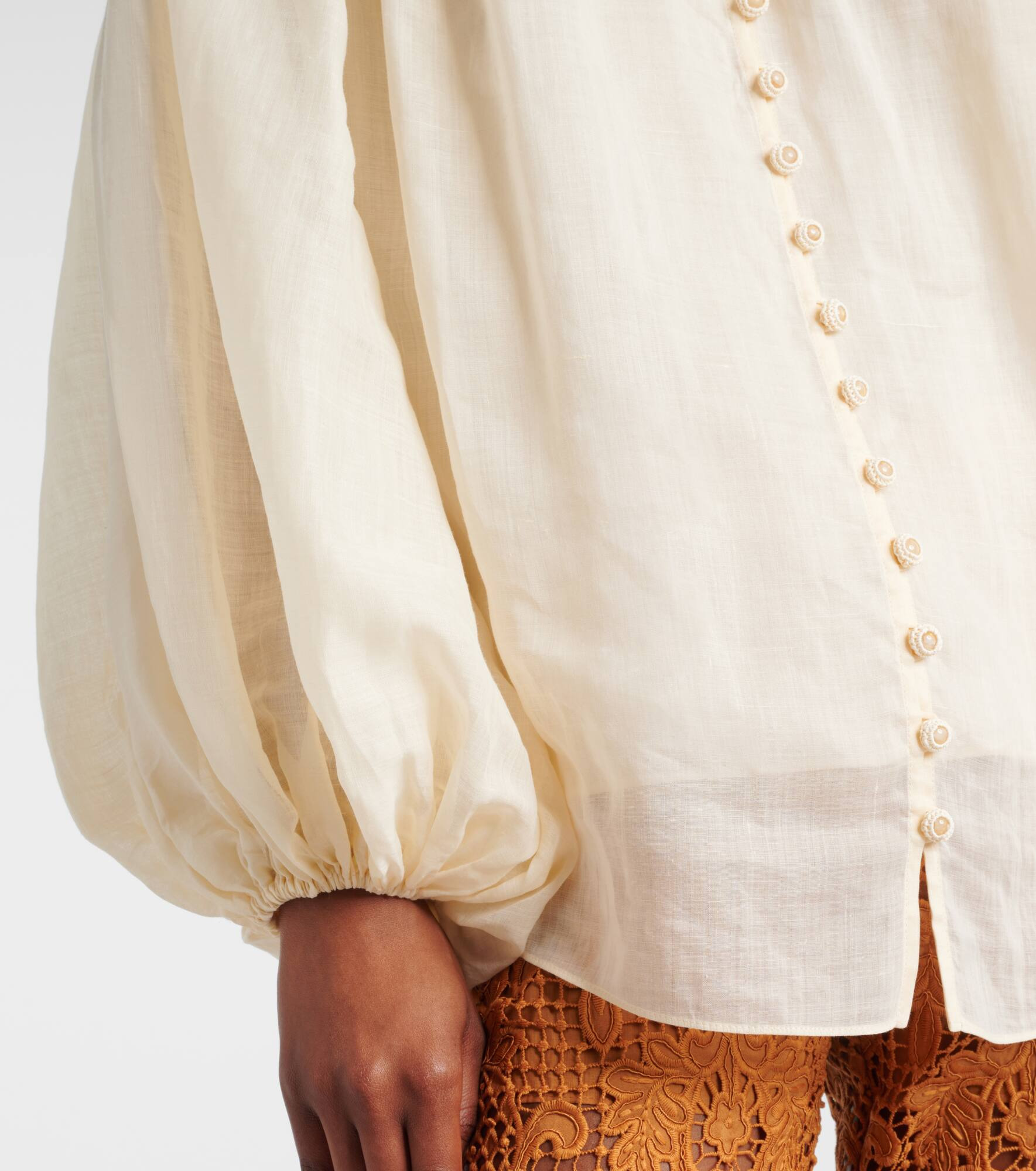 Coco embroidered ramie blouse - 5
