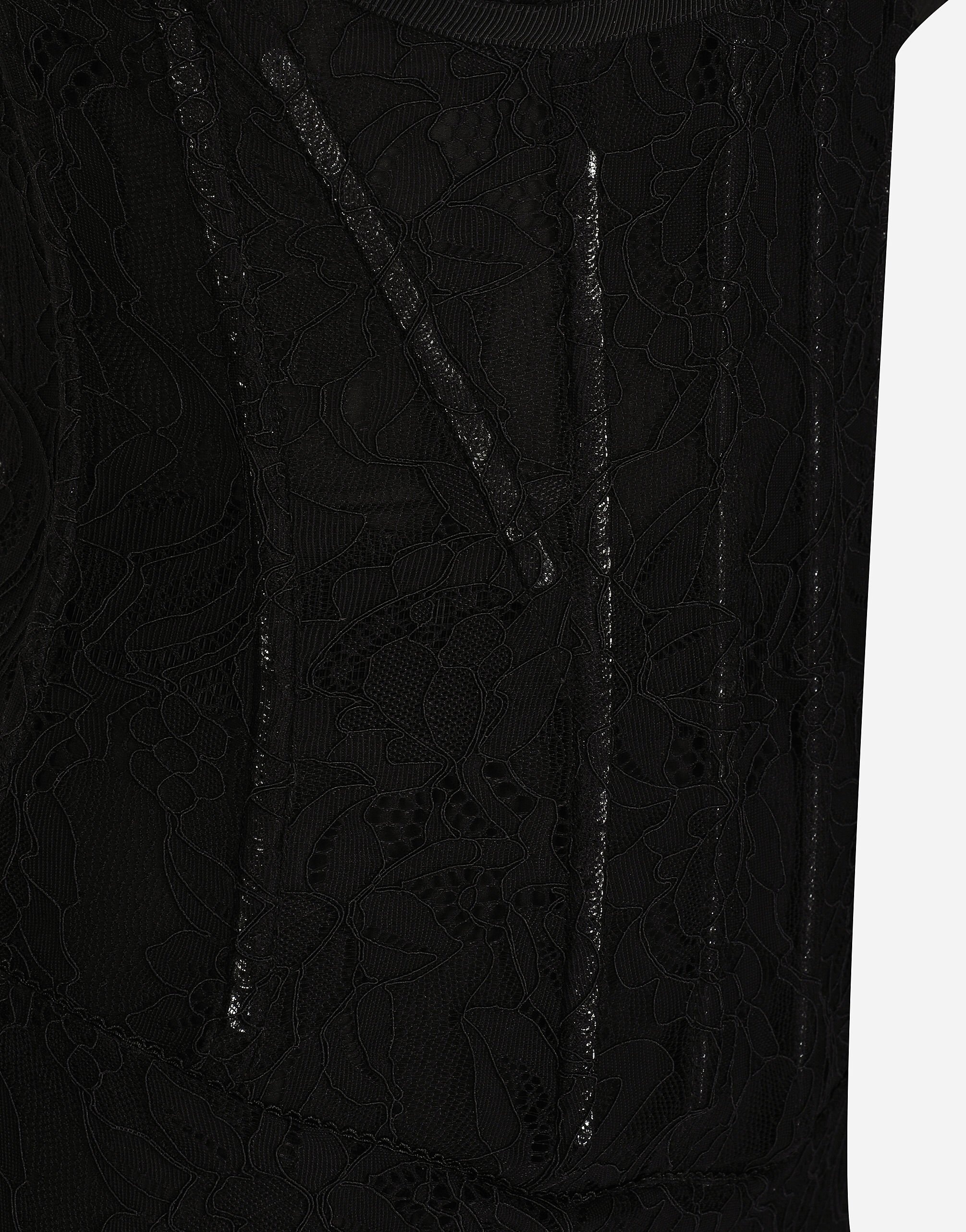 Lace calf-length slip dress: - 3