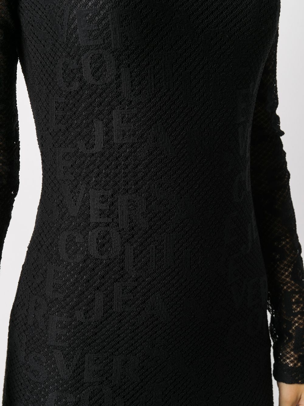 mesh-logo bodycon dress - 5