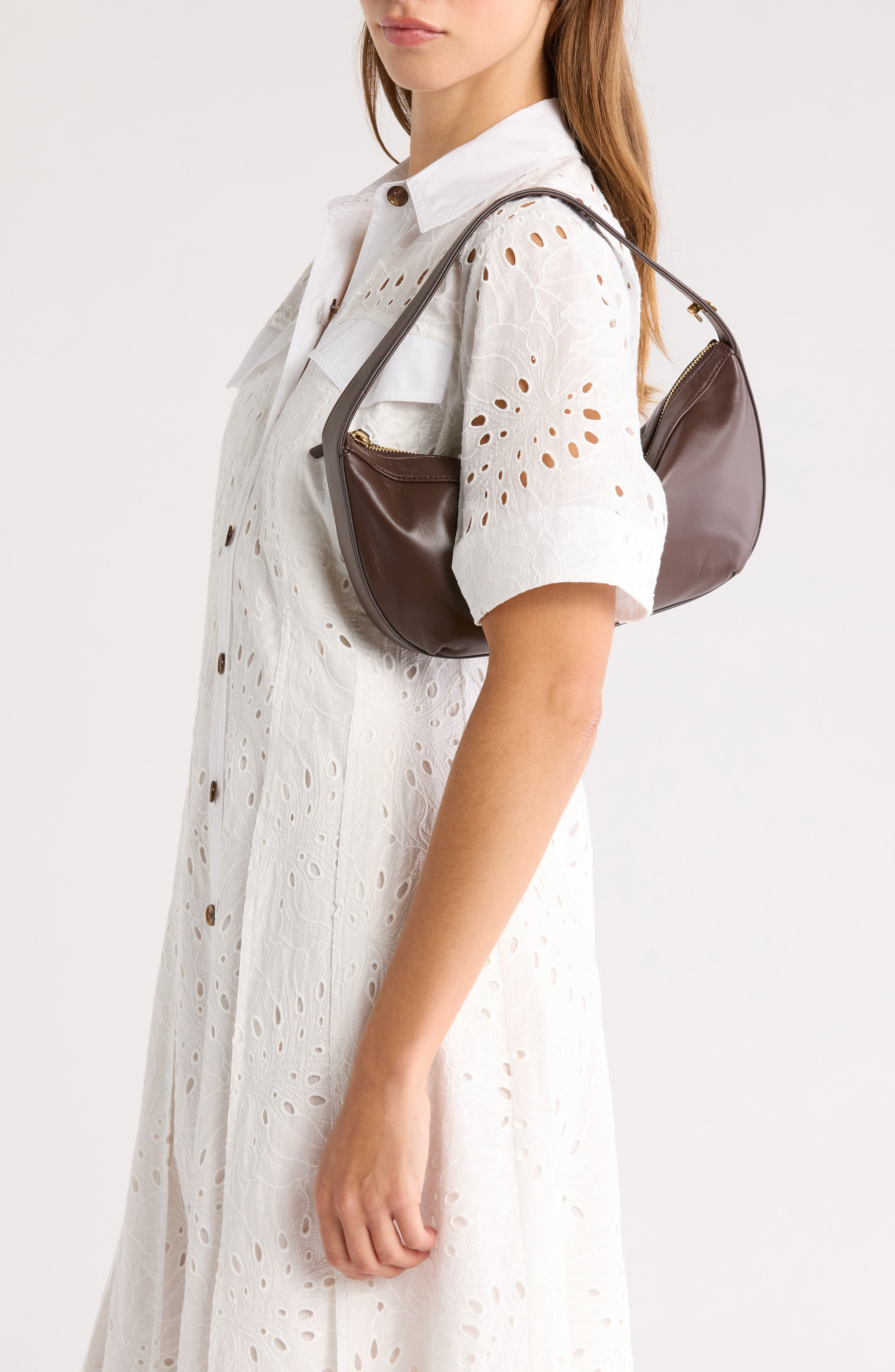 STAUD Demy Convertible Leather Shoulder Bag in Espresso at Nordstrom - 2