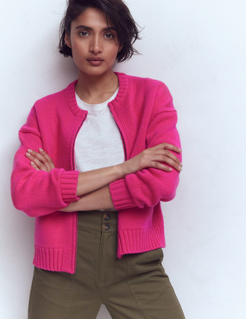 Maya Zip Up Jacket-Flamboyant Pink 1