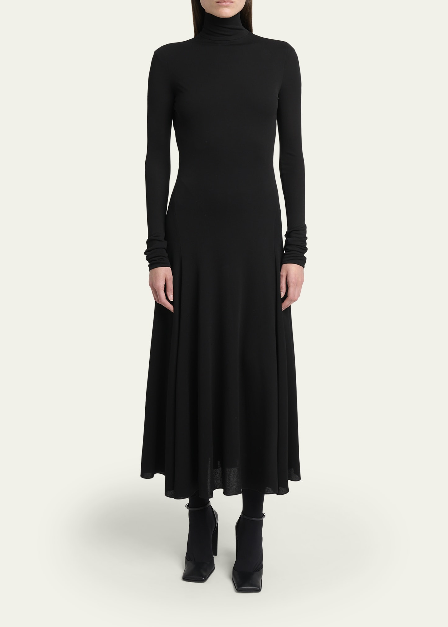 Heart Cutout Turtleneck Long-Sleeve Maxi Dress - 2