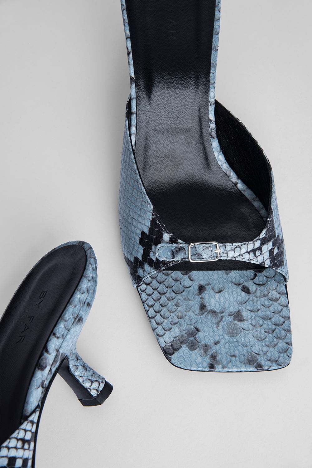 Erin Light Blue Snake Print Leather - 3