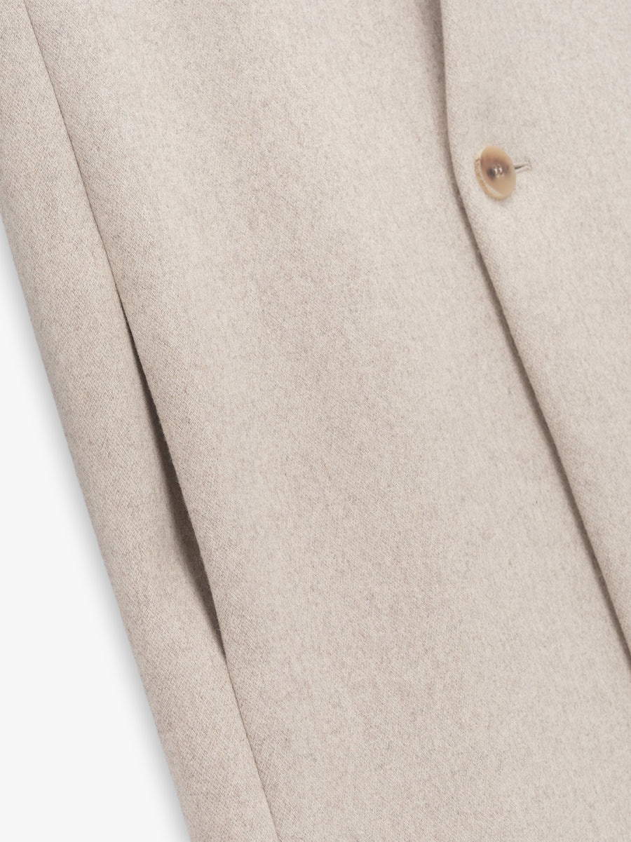 Military Wool Lapelless Coat - 5