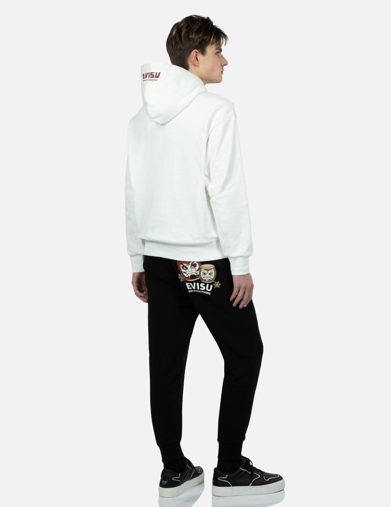 TAIKO DARUMA PRINT HOODED SWEATSHIRT 4