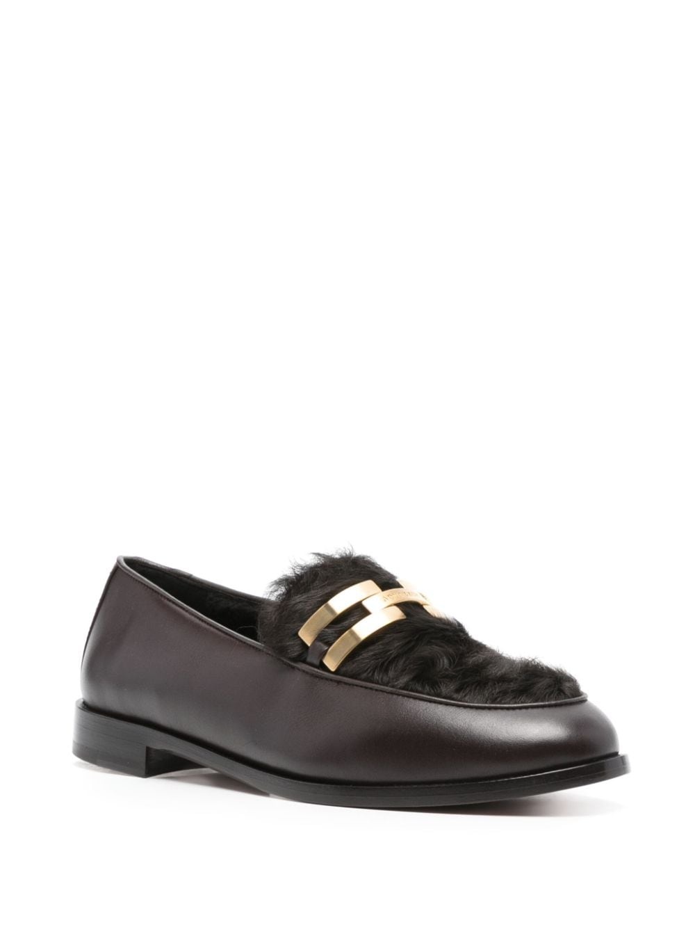 shearling-trim loafers - 2