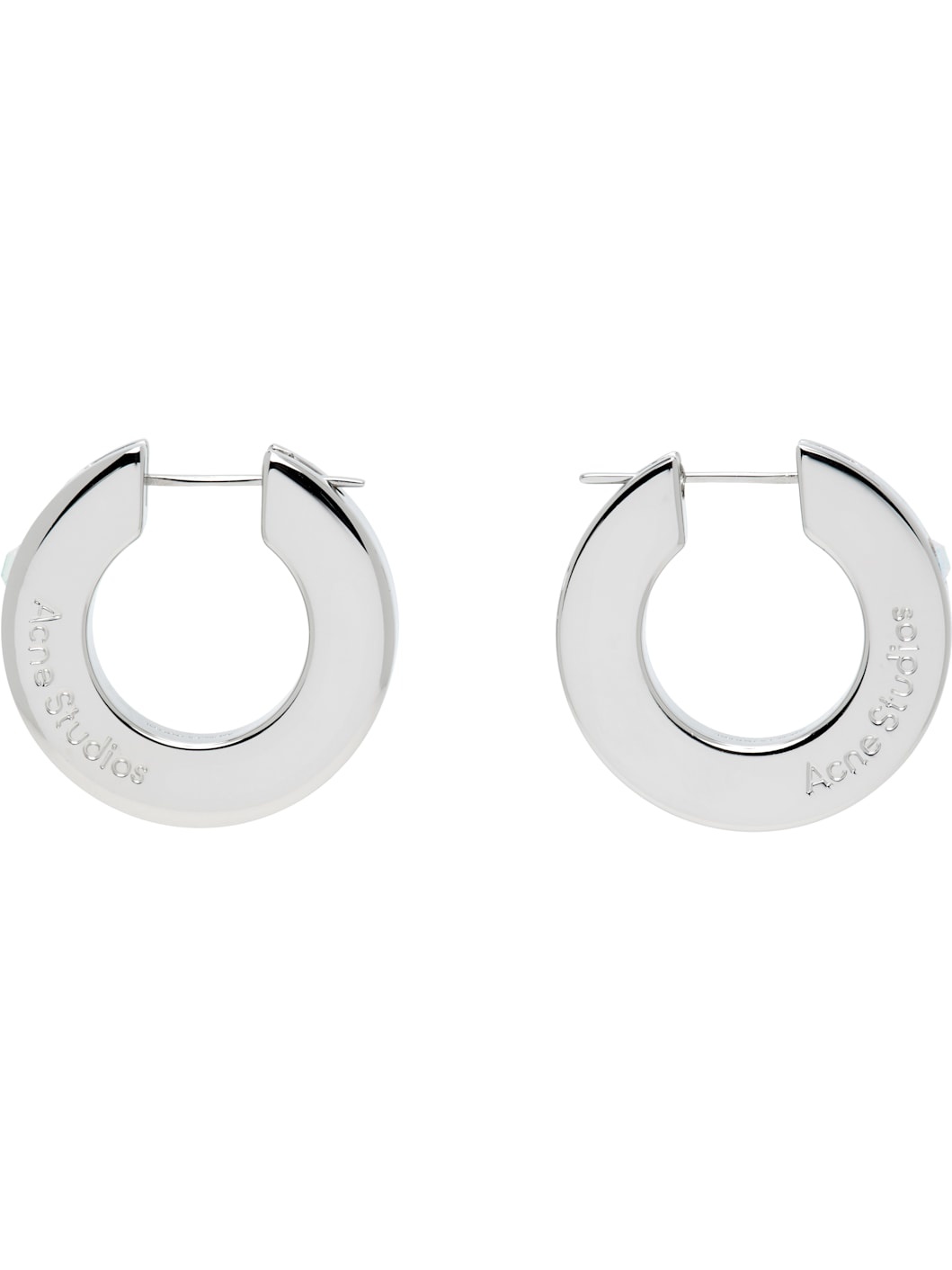 Silver Crystal Hoop Earrings - 1