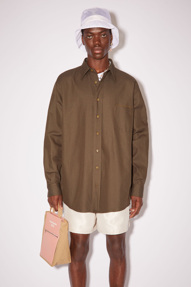 Acne Studios Linen blend shirt - Dark Olive outlook