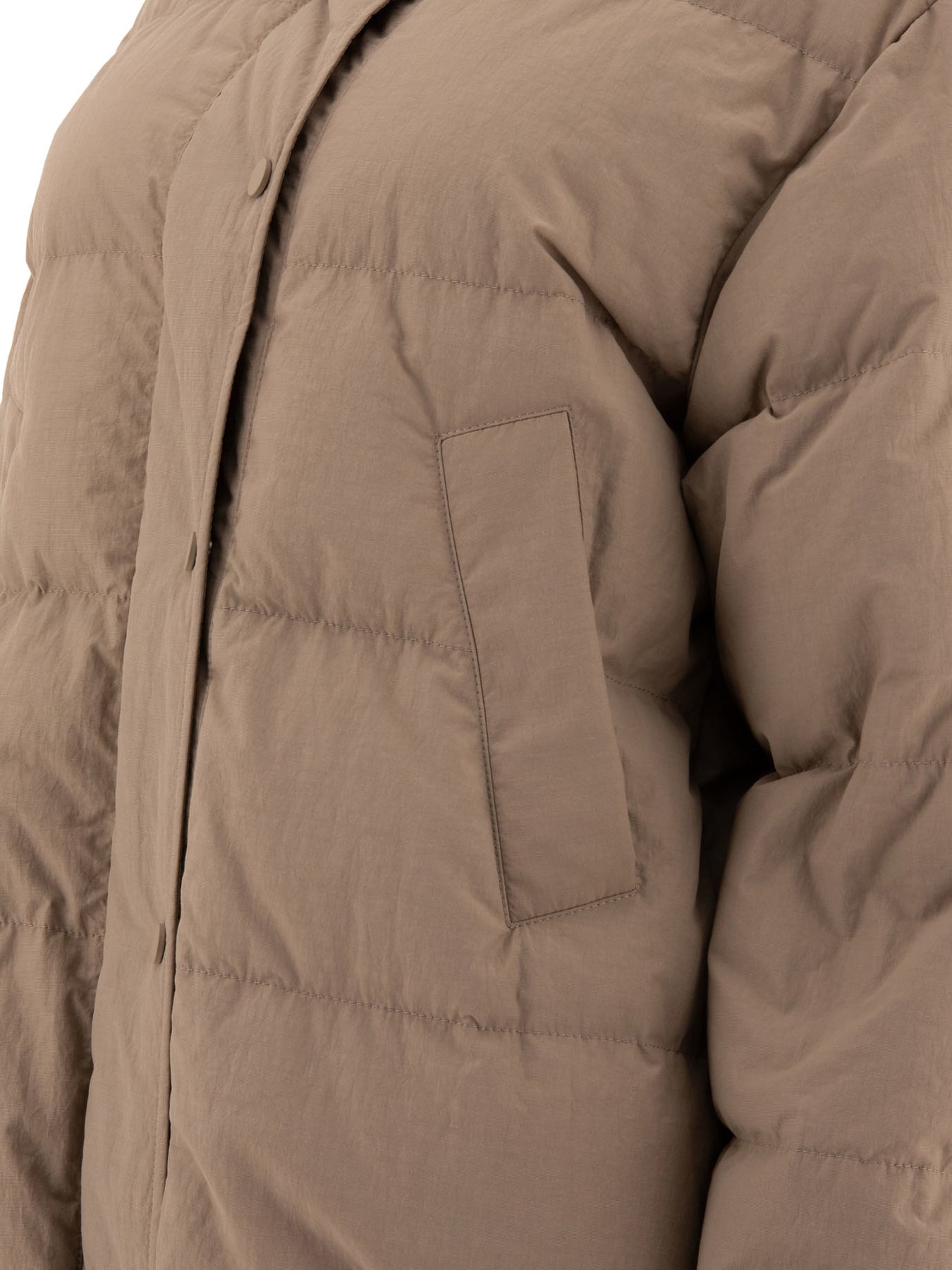 Down Jacket In Technical Cotton Jackets Beige - 4