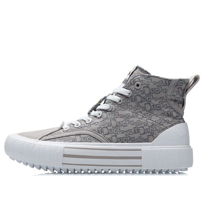 (WMNS) Li-Ning x 디즈니 캔버스 Hi Shoes 'Snow Grey White' AGCR180-1 - 1