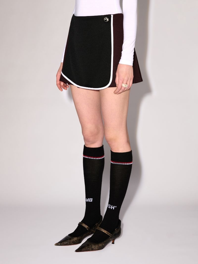 BACK PLEATS TRACK SKIRT - 5