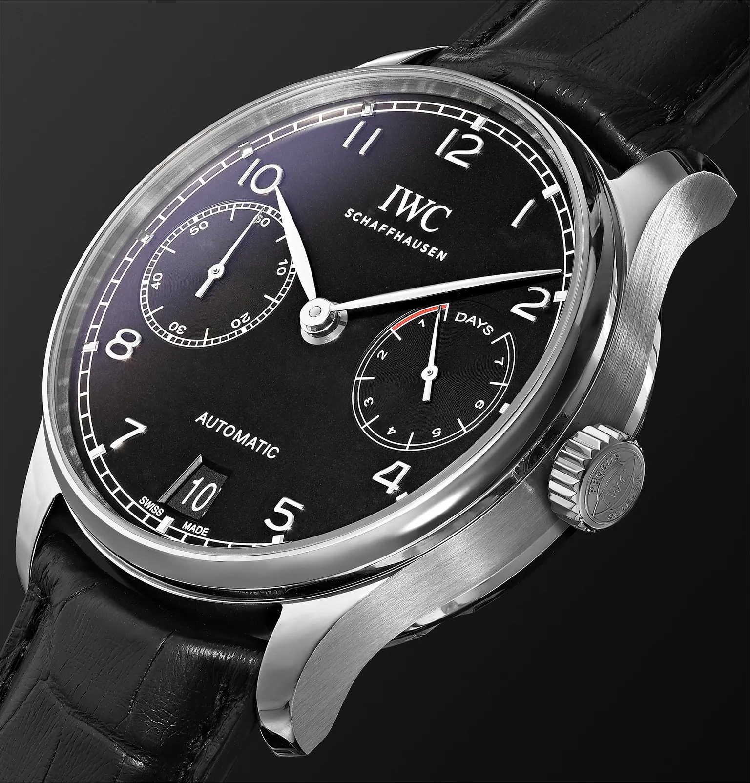 Portugieser Automatic 42.3mm Stainless Steel and Alligator Watch - 4