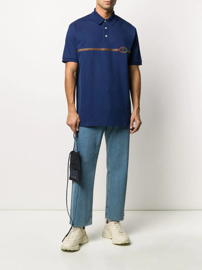 GUCCI embroidered Web stripe polo shirt outlook