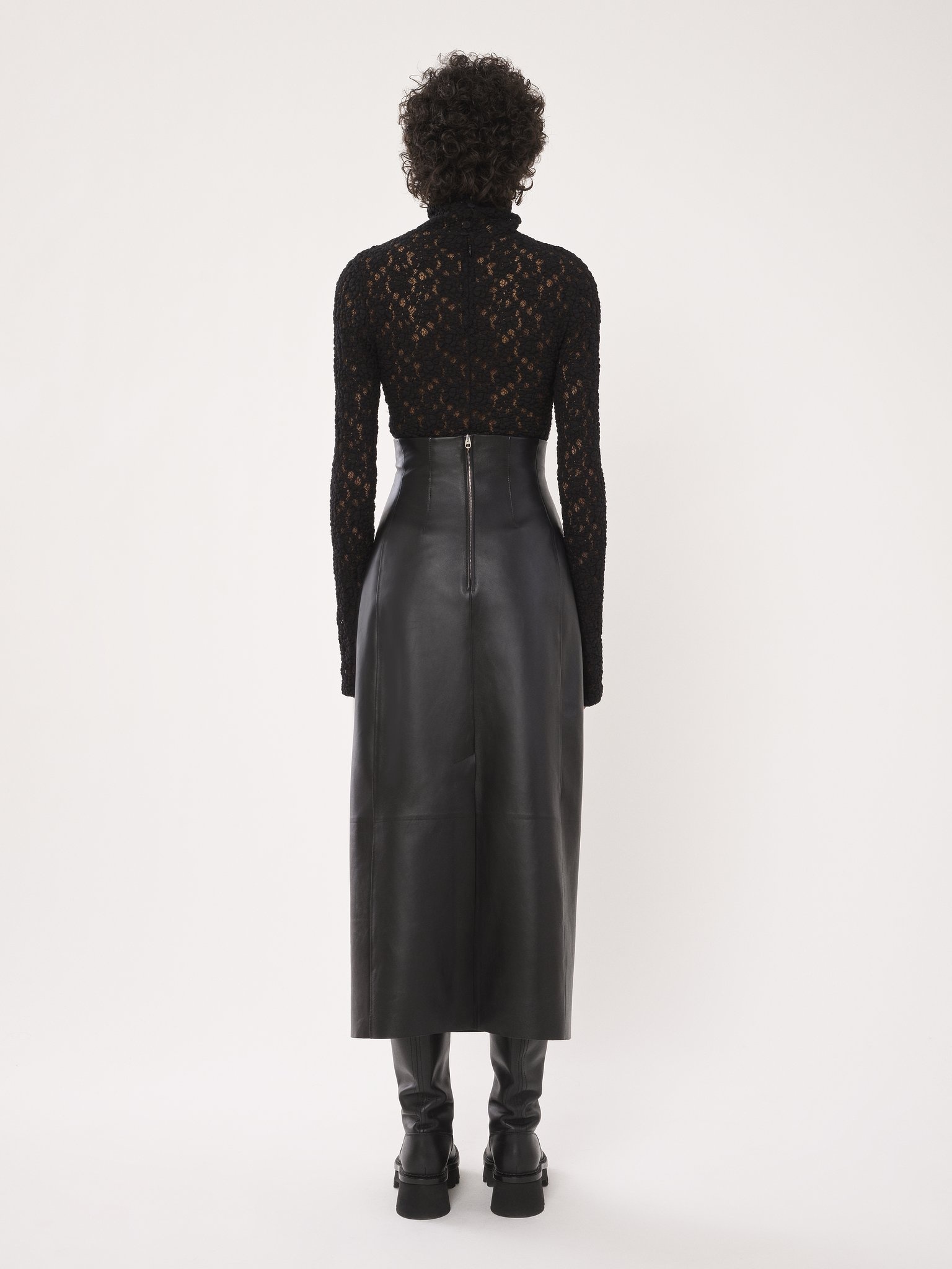 HIGH-WAISTED MIDI SKIRT - 4
