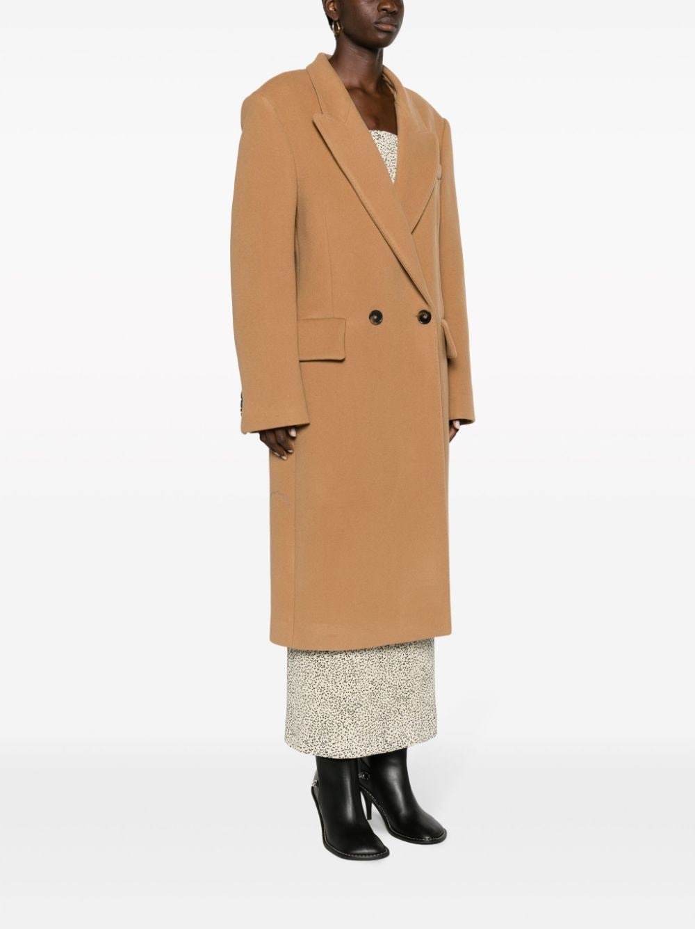 double-breasted wool coat - 3
