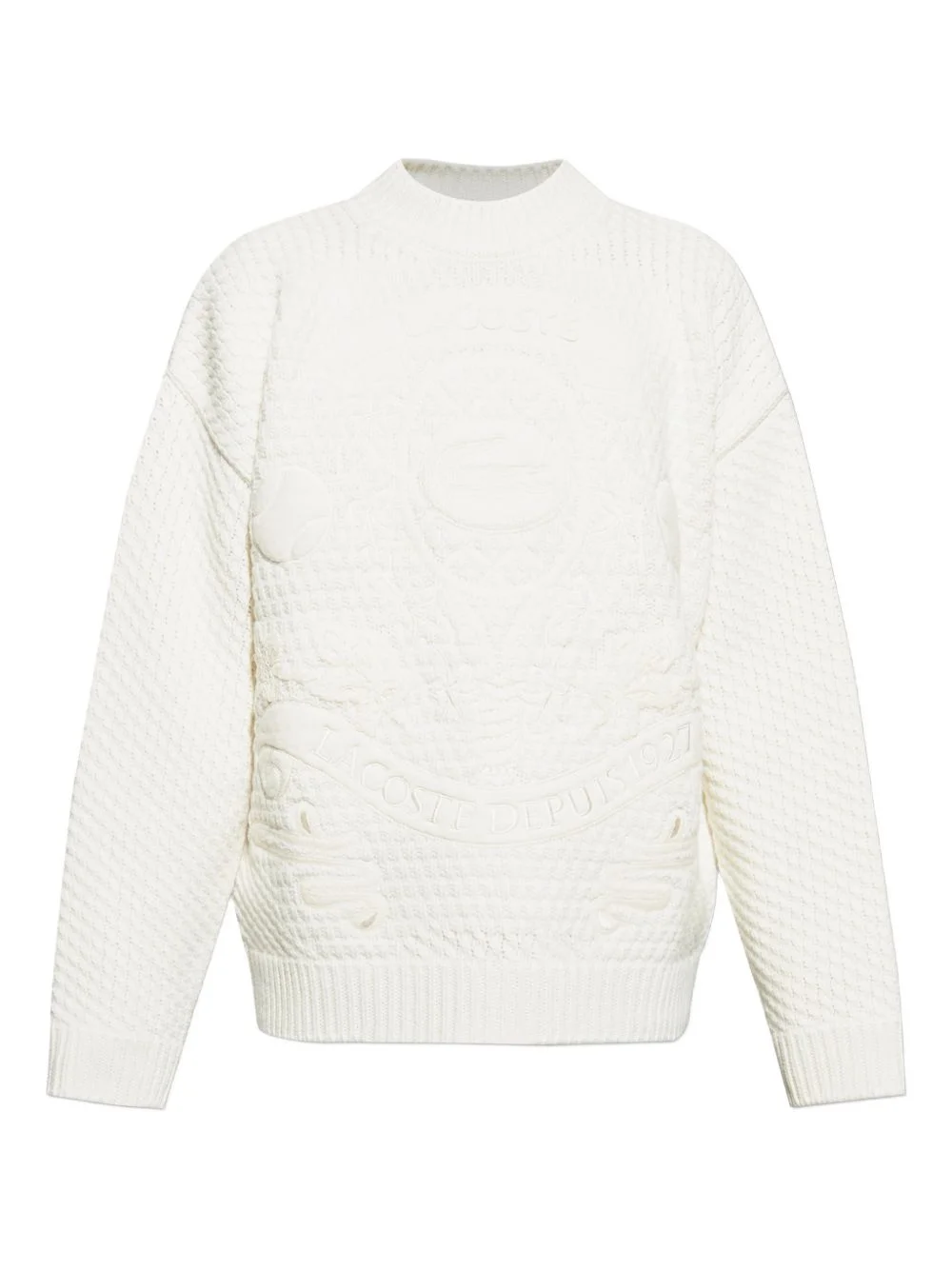 embossed crew-neck sweater - 1