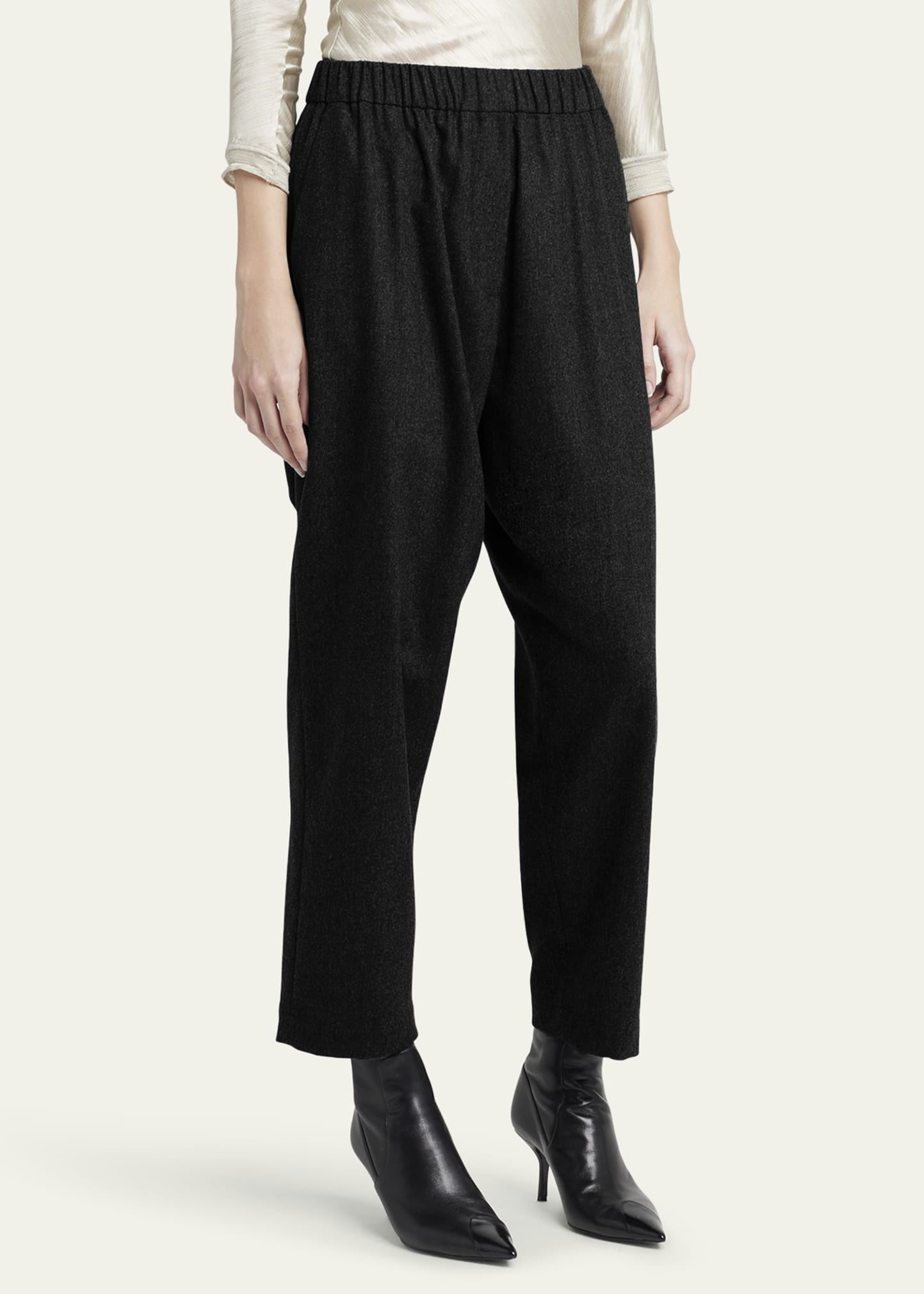 Mid-Rise Flannel Pants - 4