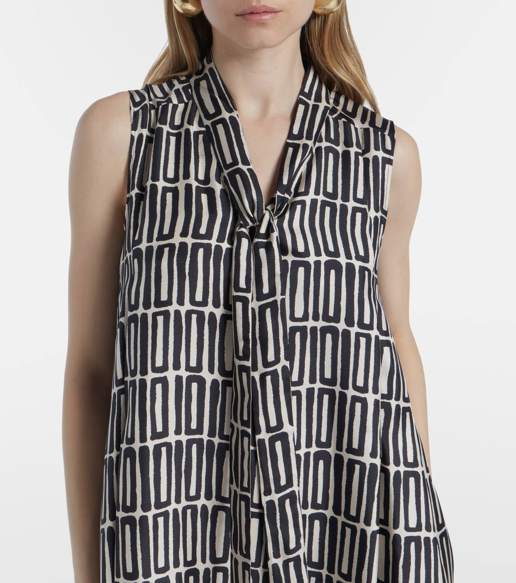 Jackie silk twill midi dress - 4
